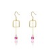 925 Sterling Silver Square CZ Tassel Dangle Earrings 50100009