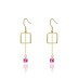 925 Sterling Silver Square CZ Tassel Dangle Earrings 50100009