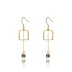 925 Sterling Silver Square CZ Tassel Dangle Earrings 50100009