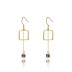 925 Sterling Silver Square CZ Tassel Dangle Earrings 50100009