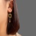 925 Sterling Silver Square CZ Tassel Dangle Earrings 50100009