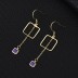 925 Sterling Silver Square CZ Tassel Dangle Earrings 50100009