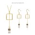 925 Sterling Silver Square CZ Tassel Dangle Earrings 50100009