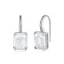 925 Sterling Silver Rectangle Crystal Dangle Earrings 50100011