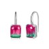 925 Sterling Silver Rectangle Crystal Dangle Earrings 50100011