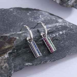 Vintage Zirconia Cylinder Dangle Drop Earrings 50100012