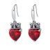 Vintage Zirconia Heart Flower Dangle Earrings 50100014