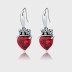 Vintage Zirconia Heart Flower Dangle Earrings 50100014