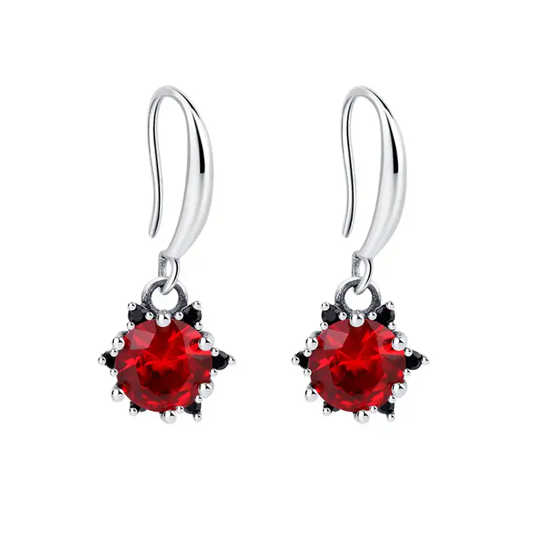 Vintage Zirconia Flower Dangle Earrings 50100015