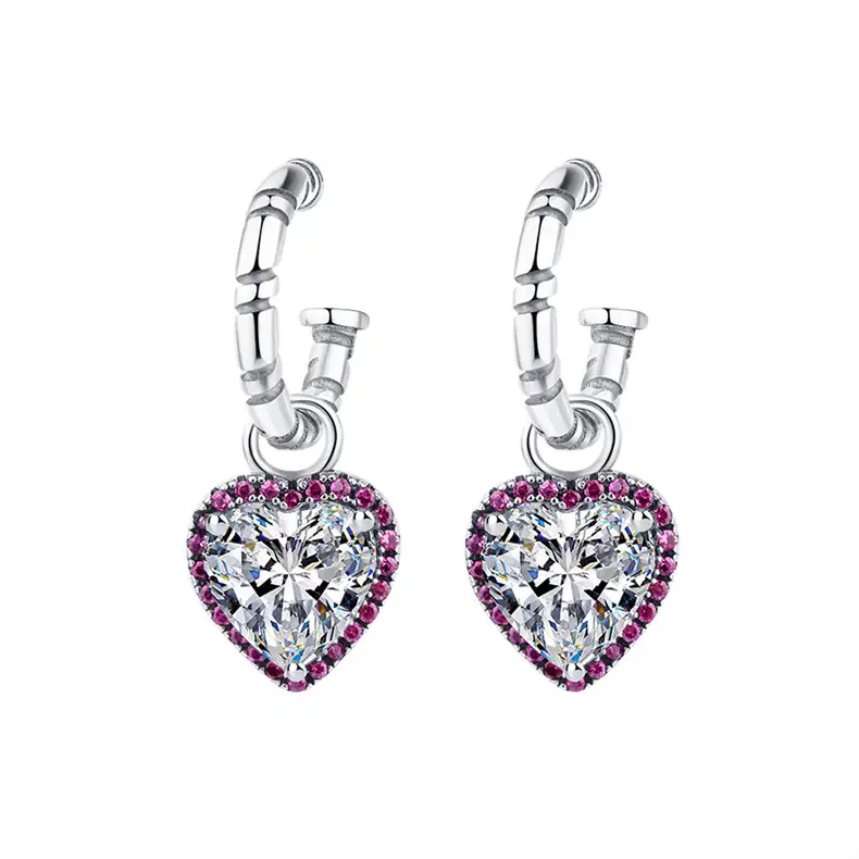 Vintage Heart Zirconia Dangle Earrings 50100017