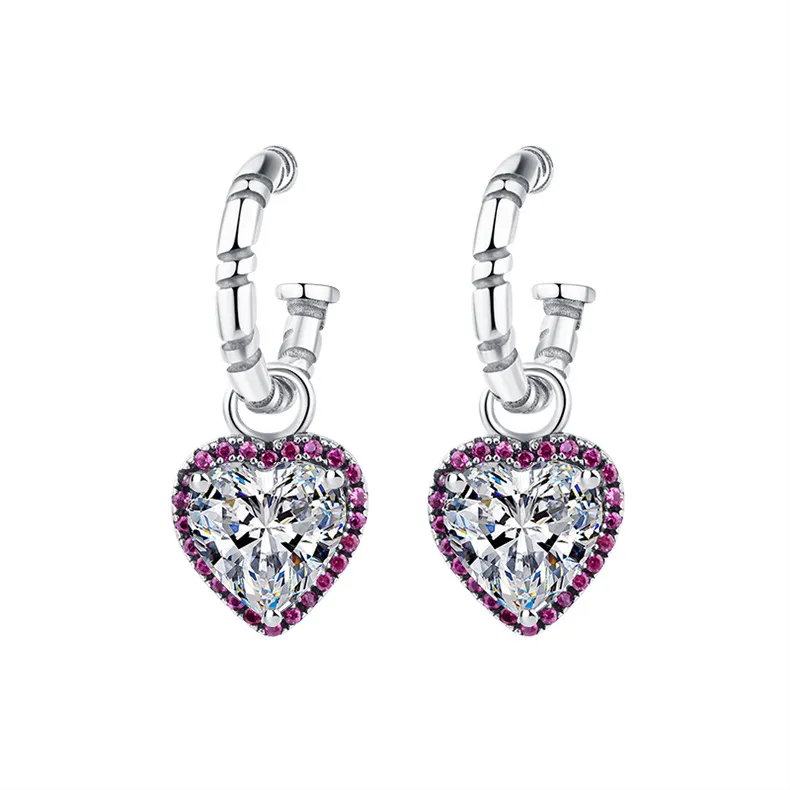Vintage Heart Zirconia Dangle Earrings 50100017