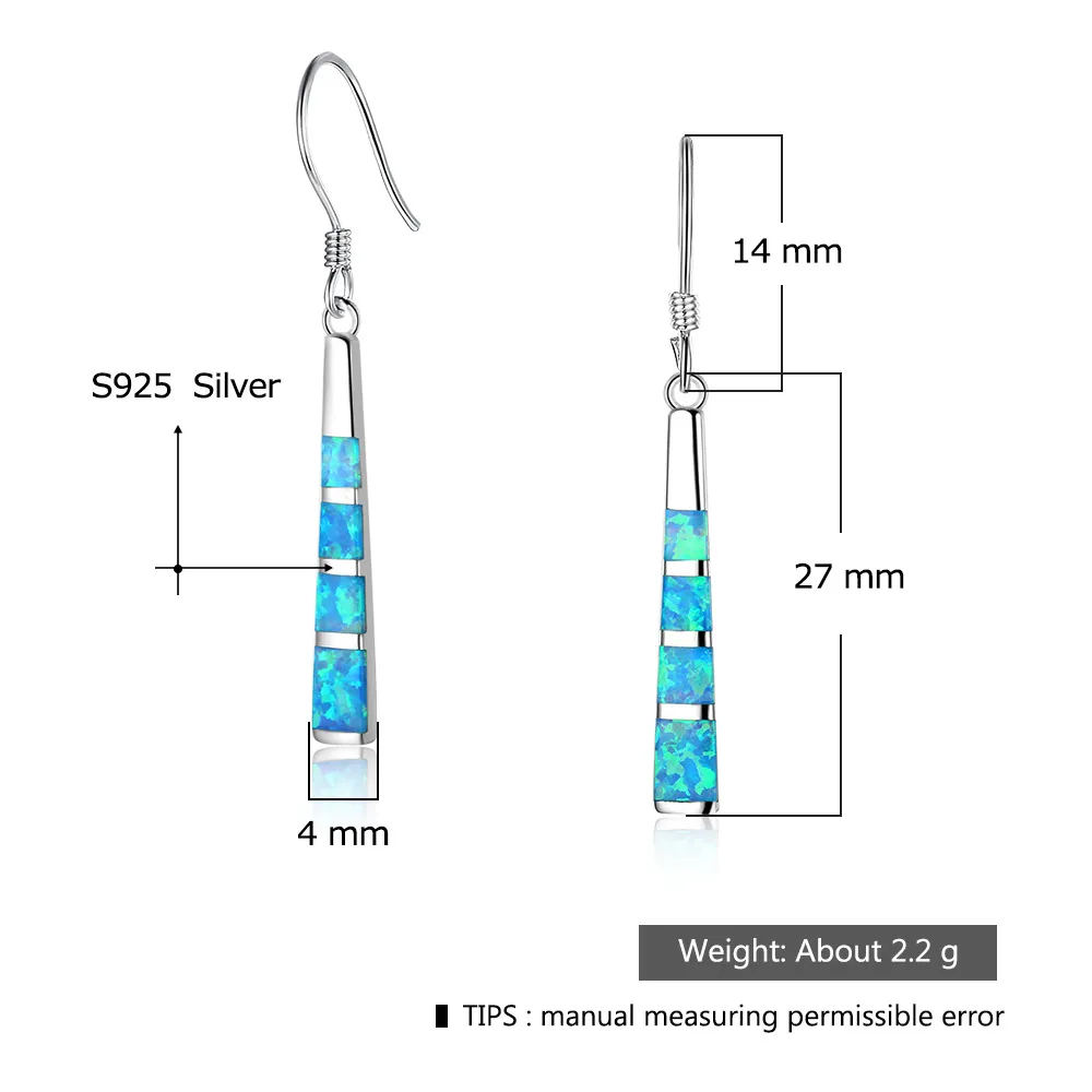 Vintage Blue Opal Dangle Earring 50100023 - image2