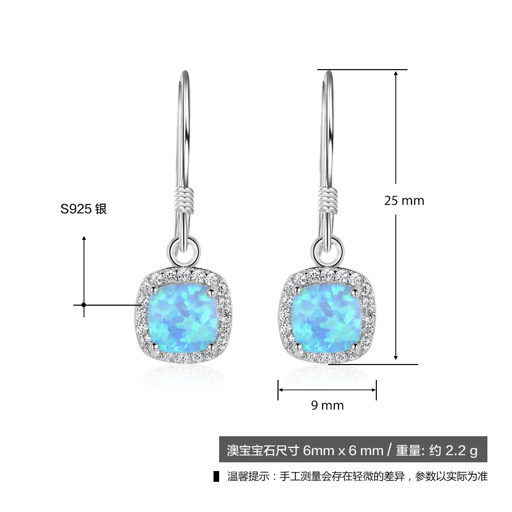 Vintage Zirconia Blue Opal Dangle Earring 50100024 - image2