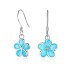 Bloom Flower Blue Opal Dangle Earring 50100025