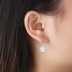 Bloom Flower Blue Opal Dangle Earring 50100025