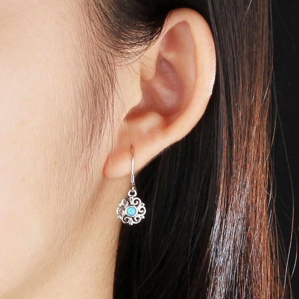 Vintage Flower Opal Dangle Earring 50100029 - image1