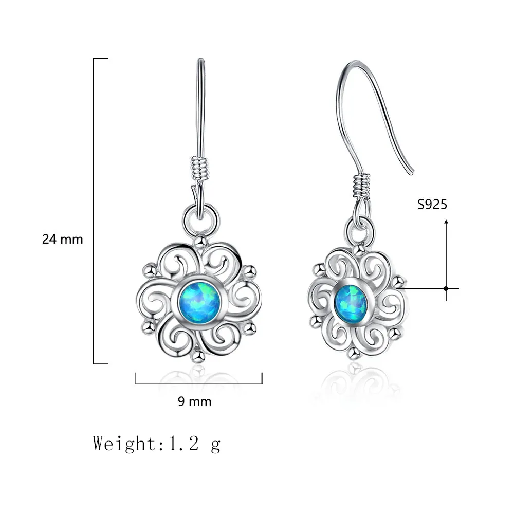 Vintage Flower Opal Dangle Earring 50100029 - image2