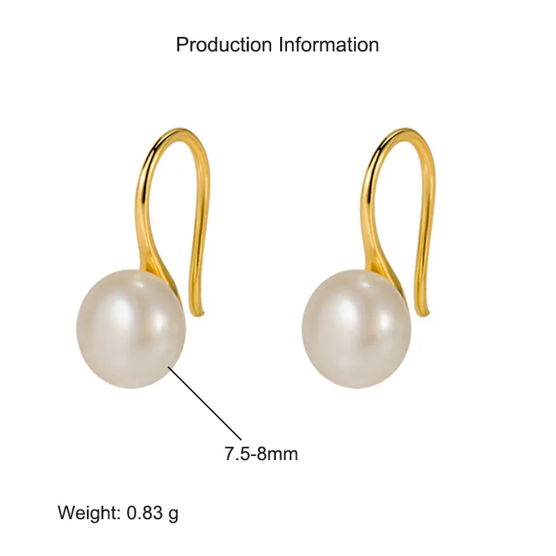 925 Sterling Silver Fresh Water Pearl Dangle Earring 50100035 - image2