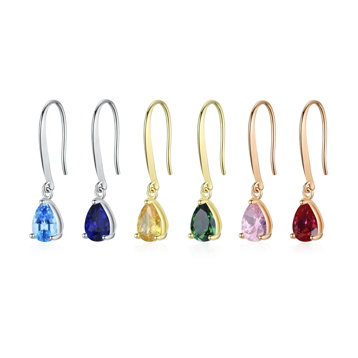 925 Sterling Silver Vintage Teardrop CZ Drop Dangle Earring 50100036 - image1