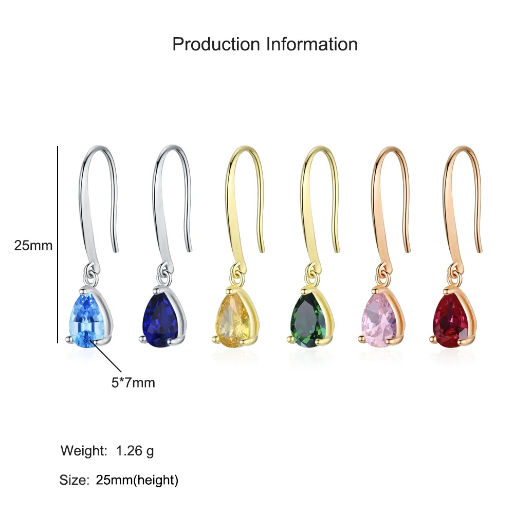 925 Sterling Silver Vintage Teardrop CZ Drop Dangle Earring 50100036 - image4
