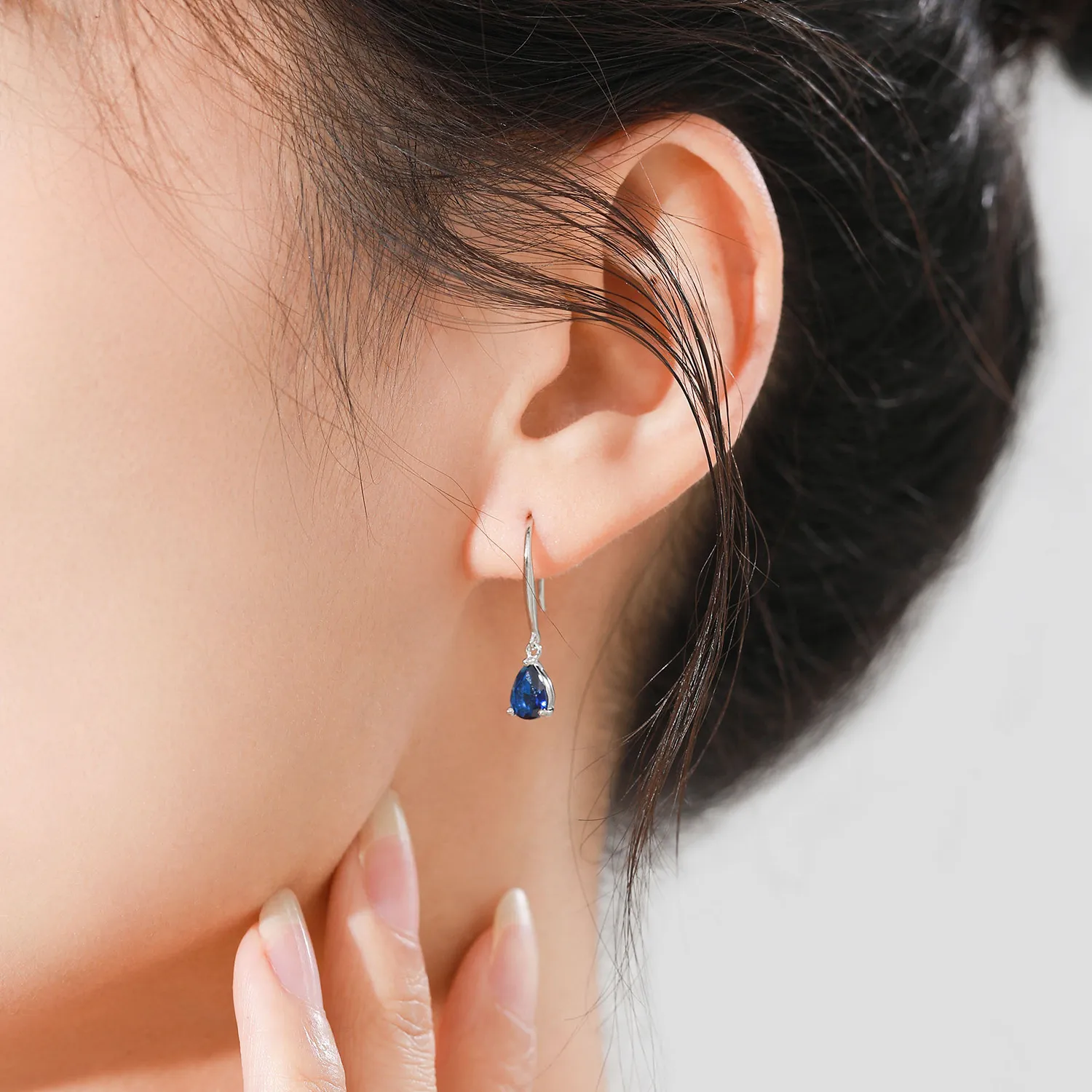 925 Sterling Silver Vintage Teardrop CZ Drop Dangle Earring 50100036 - image3