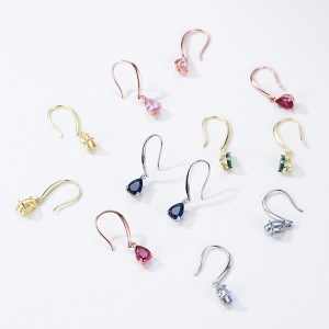 925 Sterling Silver Vintage Teardrop CZ Drop Dangle Earring 50100036 925 Sterling Silver Vintage Teardrop CZ Drop Dangle Earring 50100036