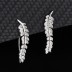 Silver Cubic Zirconia Leaf Climber Earring 50200002