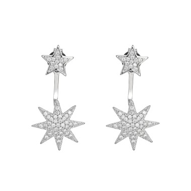 Silver Cubic Zirconia Star Ear Jacket 50200003