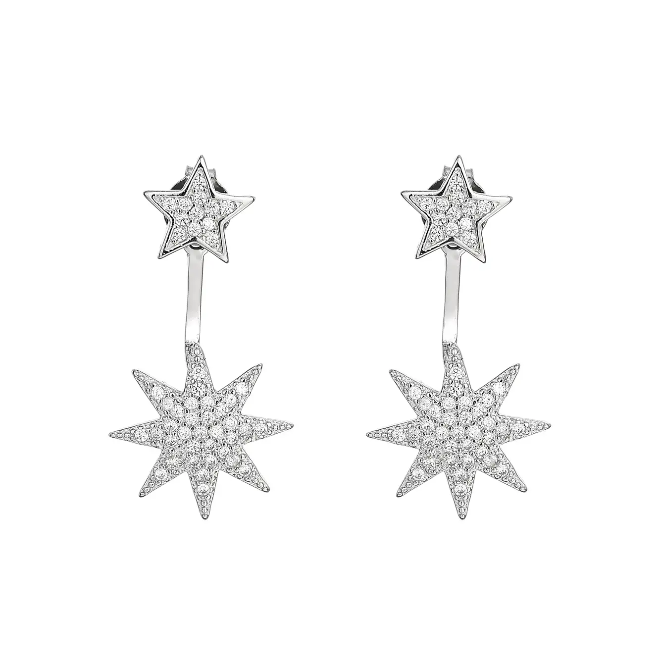 Silver Cubic Zirconia Star Ear Jacket 50200003