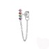 1pcs Silver Cubic Zirconia Earring with Chain 50200005