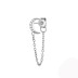 Silver Cubic Zirconia Moon Earring with Chain 50200006