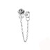 Silver Plain Rose Flower Earring with Chain 50200009