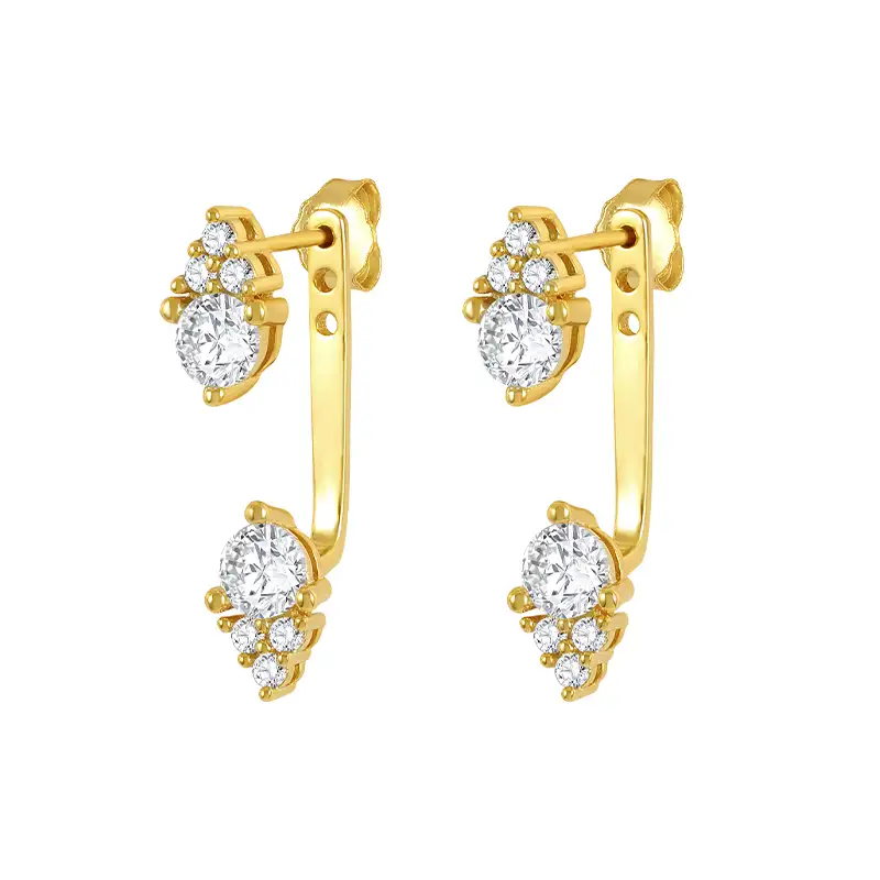 Silver Round Cubic Zirconia Ear Jacket 50200022