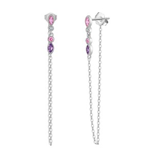 S925 Colorful Zirconia Ear Jacket 50200027