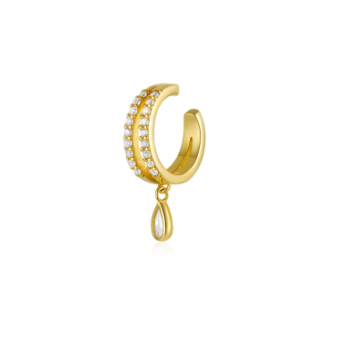 1pcs Silver Cubic Zirconia Waterdrop Ear Cuff 50300002