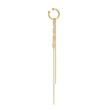 1pcs Silver Cubic Zirconia Tassel Ear Cuff 50300003
