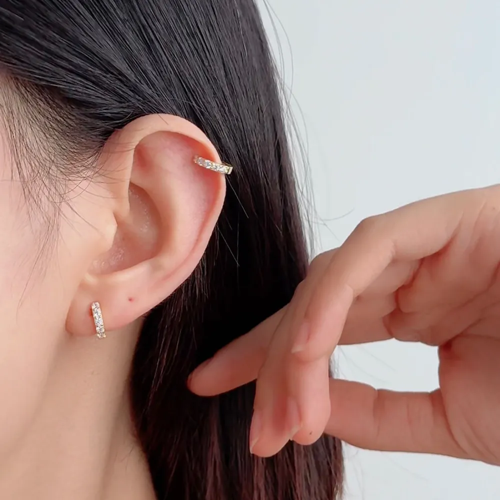 1pcs 925 Sterling Silver Small CZ Ear Cuff 50300009 - image1