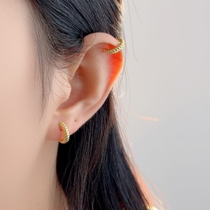 1pcs 925 Sterling Silver Twisted Rope Ear Cuff 50300014