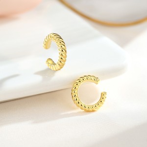 1pcs 925 Sterling Silver Twisted Rope Ear Cuff 50300014
