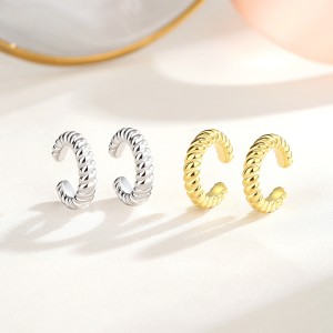 1pcs 925 Sterling Silver Twisted Rope Ear Cuff 50300014