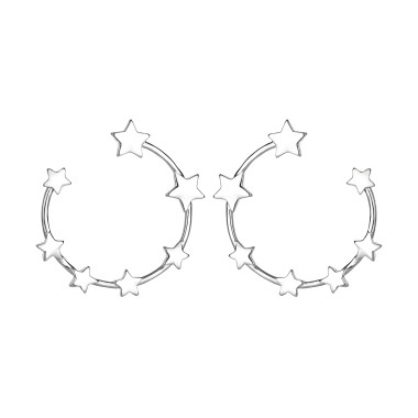 Silver Star Ear Hugger Earring 50400002