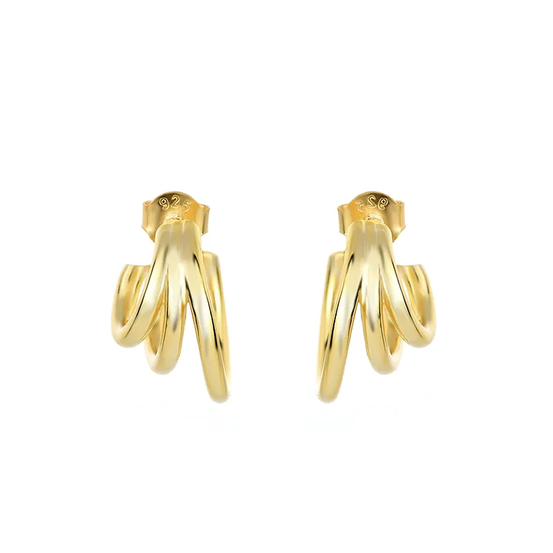 Gold Tone Lines Ear Hugger Earring 50400003