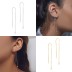 925 Sterling Silver Long Chain Zirconia Thread Through Earring 50500001