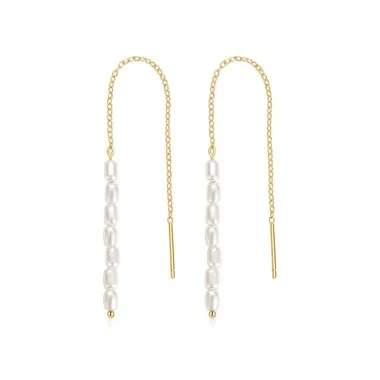 925 Silver Beads Thread Through Earrings 50500002