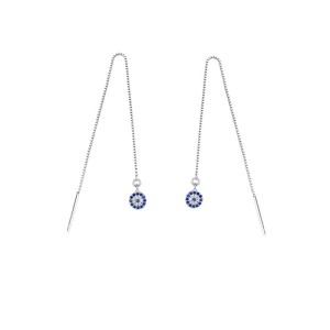 Box Chain Zirconia Eyes Thread Through Earring 50500004