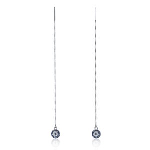 Box Chain Zirconia Eyes Thread Through Earring 50500004