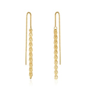 925 Sterling Silver Thread Through Tassel Earring 50500005