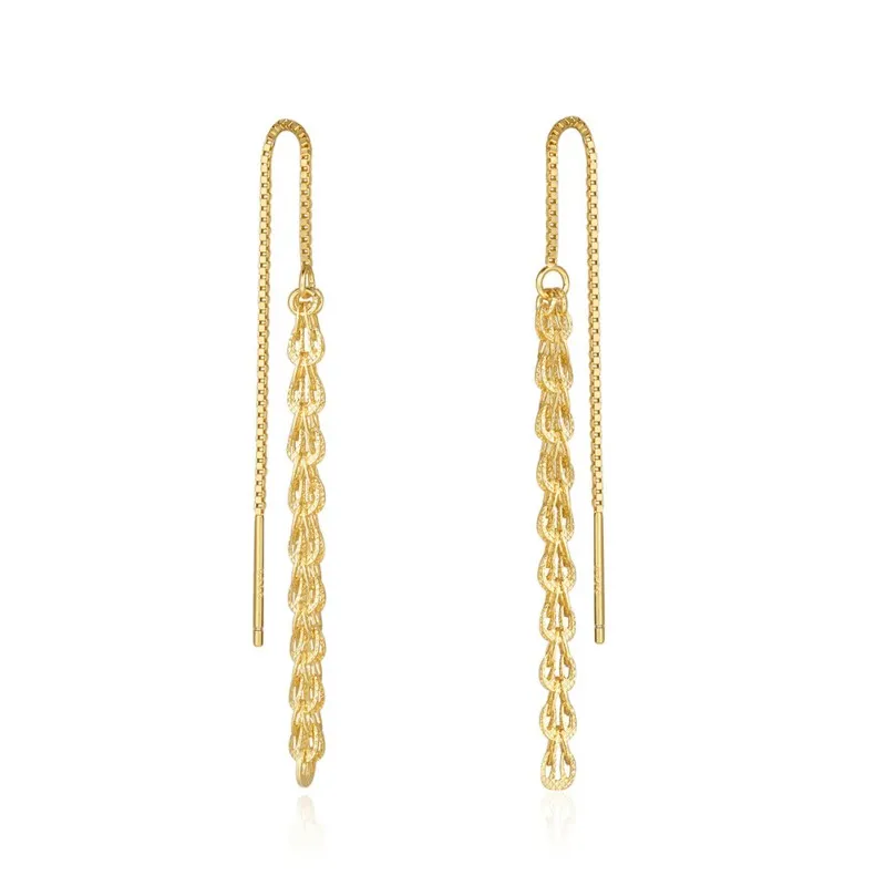 925 Sterling Silver Thread Through Tassel Earring 50500005