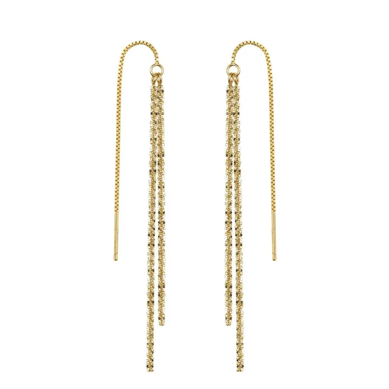 925 Sterling Silver Sparkling Gypsophila Ear Threaders 50500008