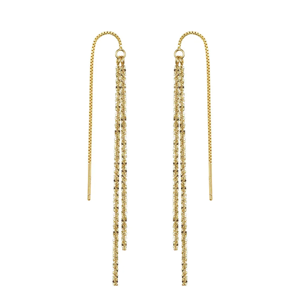 925 Sterling Silver Sparkling Gypsophila Ear Threaders 50500008